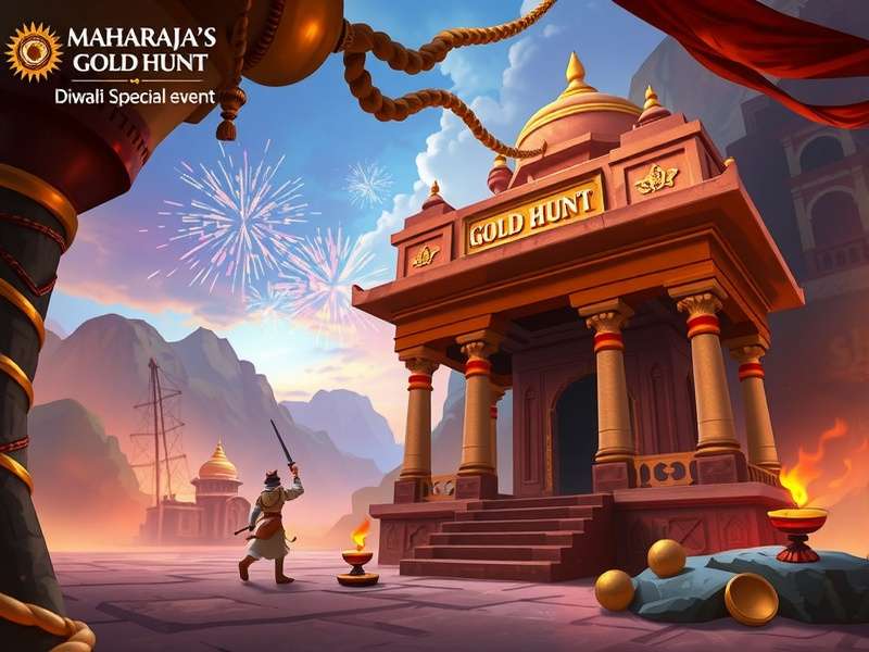 Maharaja S Gold Hunt gameplay screenshot showing a player solving a puzzle in an ancient temple